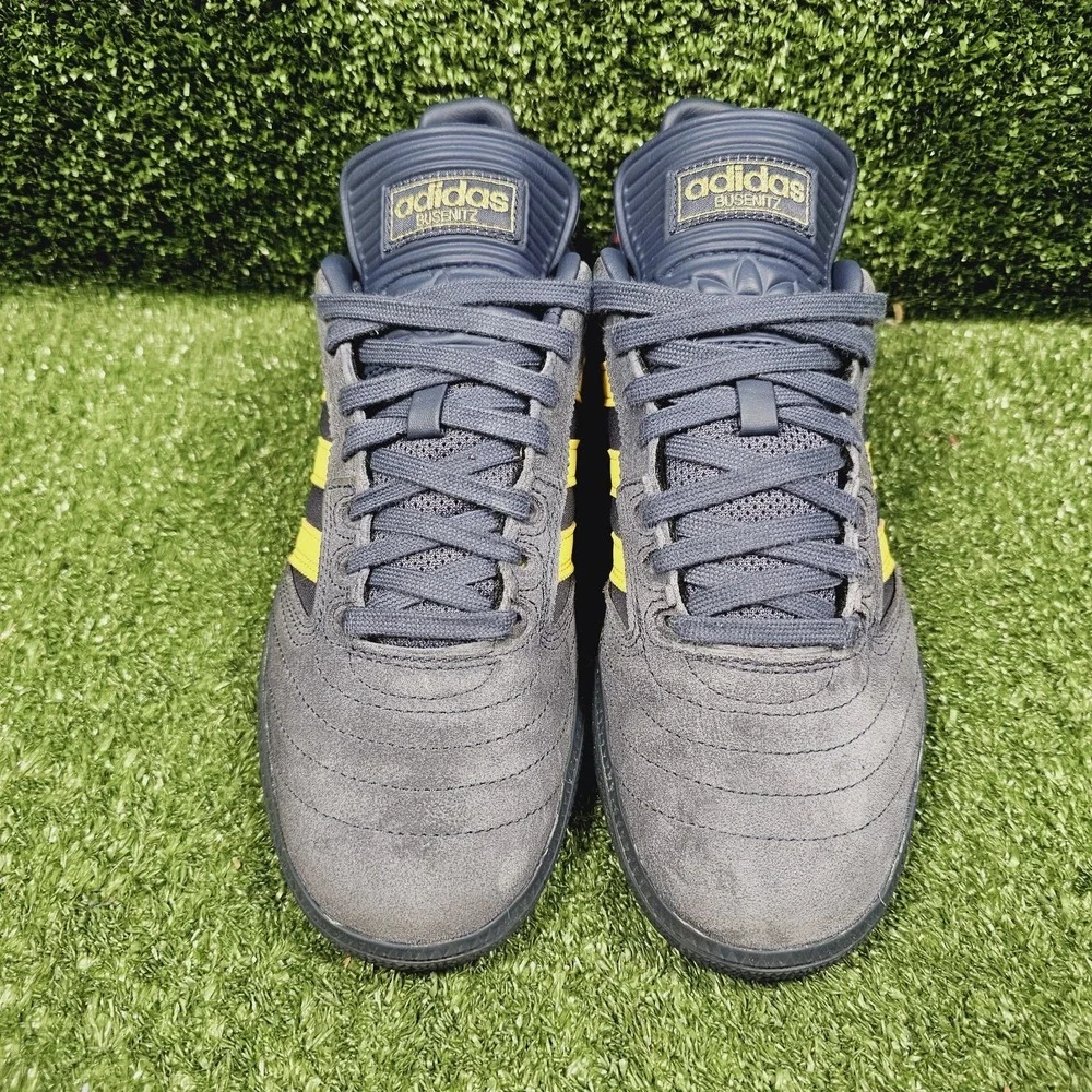 Adidas Busenitz Shadow Navy Impact Yellow Athletic Sneakers Mens Size 8.5